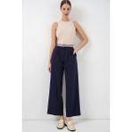Bigdart Kadın Geniş Paça Kumaş Pantolon 30088 - Lacivert - 40