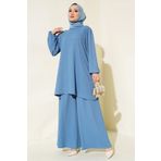 Bigdart Kadın İndigo Tunik Pantolon Alt Üst Takım 6663