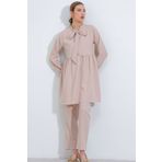 Bigdart Kadın Krem Örme Pantolon Tunik Alt Üst Takım 6654