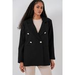 Bigdart Kadın Kruvaze Yaka Blazer Ceket 0722 - Siyah