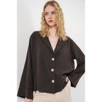Bigdart Kadın Kruvaze Yaka Oversize Ceket 0747 - A.Kahve