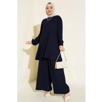 Bigdart Kadın Lacivert Tunik Pantolon Alt Üst Takım 6663