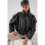 Bigdart Kadın Oversize Deri Ceket 1055 - Siyah - 42