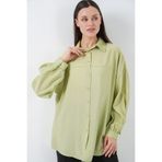 Bigdart Kadın Uzun Oversize Gömlek 5965 - E.Yeşil