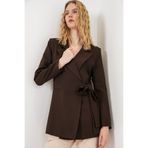 Bigdart Kadın Yandan Bağlamalı Blazer Ceket 0750 - Kahverengi
