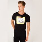 Biggdesign Faces Do not Work Erkek T-Shirt Siyah-XL