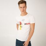 Biggdesign Faces Lucky Erkek T-Shirt - Beyaz