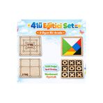 Bigibigi Ahşap 4’lü Zeka Oyunu Seti 9taş 3taş Tanırım Xox | Montessori Eğitici Oyuncak