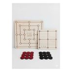 Bigibigi Ahşap 9 Taş - 3 Taş Zeka Mantık Strateji Oyunu Montessori Eğitici Oyun Seti 25x25cm 3 mm MDF