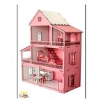 BİGİBU Eğitici Oyuncaklar Ahşap Oyun Evi 15 Adet Mobilyalı Ahşap Dekoratif Maket Ev