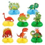 BigKego 8 adet dinozor petek masa dekorasyonu, bal peteği, hayvanlar, parti, dekorasyon, doğum günü, dinozor, parti, masa başlıkları için