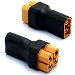 BigKing RCA fiş adaptörü, XT60 fiş paralel adaptör 1 fiş 2 soket üzerinde Lipo-akü dönüştürücü, bağlantı fişi, çift
