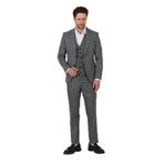 Biglia Erkek Siyah-Gri Ceket+Pantolon+Yelek Çift Yırtmaçlı Slim Fit Takim Elbise Siyah-Gri 56/6