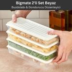 Bigmate 2'li Şeffaf Saklama Kabı 2x1 Lt BGMT1115 Mikrodalga Buzdolabı ve Dondurucu Uyumlu Düzenleyici - Beyaz