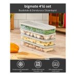 Bigmate BGMT1515 4'lü Şeffaf Saklama Kabı 4x1 Lt Mikrodalga Buzdolabı ve Dondurucu Uyumlu düzenleyici - Gri