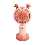 Bigmate YM88178 Taşınabilir Serinletici Işıklı Şarjlı Pembe 2 Kademeli Hız Ayarı Mini El Fanı Vantilatör