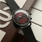 Bigotti Milano Siyah Renk Haşır Kordonlu Erkek Kol Saati BGT0159T9-02A - Bordo