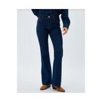 Bigowl KOPYA - Kadın Yüksek Bel Bej Jeans Salaş Bej Kot Pantolon Palazzo Julia