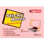 Bigpoint 75x50 mm Pembe Yapışkanlı Not Kağıdı