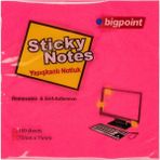 Bigpoint 75x75 MM 100 Yaprak Neon Kırmızı Yapışkanlı Not Kağıdı