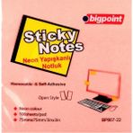 Bigpoint 75x75 MM 100 Yaprak Neon Pembe Yapışkanlı Not Kağıdı
