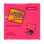 Bigpoint 75x75 mm Neon Kırmızı Yapışkanlı Not Kağıdı