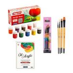Bigpoint Akrilik Boya 10 Renk x 25 ml + Vox 300GR A5 Defter + Pebeo 4'lü Fırça Seti