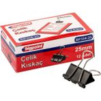 Bigpoint Çelik Kıskaç 25 mm 12 Adet Kutu İçinde Siyah Renkli Kırtasiye Malzemesi