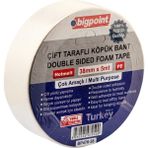 Bigpoint | Çift Taraflı Köpük Hotmelt Bazlı Bant, 38 mm x 5 M, Montaj Için Ideal - Beyaz - Hotmelt Köpük Bant 38 mm x 5 m
