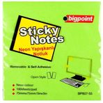 Bigpoint Çizgili 75x75 mm Neon Yeşil 12'li Paket Yapışkanlı Not Kağıdı