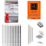 Bigpoint Eskiz Başlangıç Seti 7 + Dereceli Kalem + A5 Defter + Dağıtıcı Set + Silgi + Açacak + Hamur Silgi - Karışık-Çok Renkli - standart