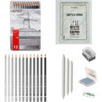 Bigpoint Eskiz Başlangıç Seti 9 + Dereceli Kalem + A5 Defter + Dağıtıcı Set + Silgi + Açacak + Hamur Silgi - Karışık-Çok Renkli - standart