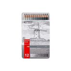 Bigpoint Metal Kutulu Dereceli-resim-yazım-teknik Çizim-karakalem Ve Eskiz Kalemi-drawing Pencil 12 Li Set