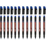 Bigpoint Permanent Marker (Asetat) Kalem S 0,3 Mavi 12'li Set - Renkli - Standart