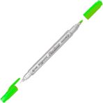 Bigpoint | Twin Fineliner Kalem, 0.4 mm ve 1.2 mm Çift Fiber Uçlu Çizim Kalemi, Açık Yeşil