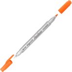 Bigpoint | Twin Fineliner Kalem, 0.4 mm ve 1.2 mm Çift Fiber Uçlu Çizim Kalemi, Turuncu