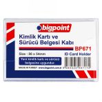 Bigpoint Yatay Şeffaf 86x54 mm 100'lü Poşet Kimlik Ehliyet Kabı