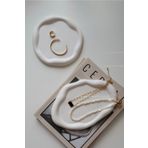 BigSale Bulut Görünümlü Yuvarlak Ve Oval 2li Dekoratif Tabak | Beyaz