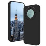 Bihizei Honor Magic 6 Lite/X9b için cep telefonu kılıfı, antibakteriyel koruma ve çizilmeye karşı dayanıklı yumuşak mikrofiber astar, ultra ince yumuşak TPU silikon koruyucu kılıf, siyah