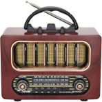 Biishe® Orta Boy Retro Ahşap Tasarım Bluetooth Hoparlörlü Radyo – Fm/am Destekli, Şarjlı ve Taşınabiliri Radyo NS-6636