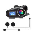 BiiShe® Q58 Motorsikletler İçin Fener Özellikli SD Kart Bölümlü LCD Ekranlı Kablosuz Bluetooth Kulak