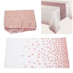 Biitfuu Pembe Altın Nokta Parti Masa Örtüleri, 137 x 274 cm Dikdörtgen Su Geçirmez Masa Örtüsü ve Payetli Masa Örtüsü Partiler Düğün Yemekleri için Masa Örtüsü