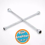 Bijon Anahtarı 4’Lü Ağızlı 17X19x21x23 Oto Teker Lastik Sökme Çelik Tamir El Aleti Dayanıklı Kullanım