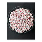 Bijumix Aksesuar 4x7mm 25 Gram (~155-160 Adet) Beyaz Kırmızı Kalp Yassı Boncuk Takı Yapımı Malzemesi
