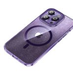 Bikapak Magfit iPhone 15 Pro Max Yaldızlı Kılıf Mor