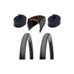 Bike Sky Black Cat 5mm Zırhlı 29X2.10 Zırhlı Dağ Bisikleti Lastiği 2 Adet Dış 2 Adet Iç Ön Arka Lastik Seti - Siyah