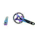 Bike Sky Raptor 32T Rainbow Tekli Aynakol – Mtb Dağ Bisikleti Krank, Alüminyum, Renkli