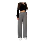 Bikelife Açık Gri Likralı Palazzo Salaş Geniş Paça Pantolon, 3XL, BKL0000010126, açık gri, Kadın