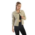 BİKELİFE Kadın Bej Crop Denim Ceket Bej 42