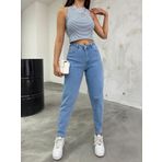 BİKELİFE Kadın Esnek/LikralıYüksek Bel Mom Jeans MAVİ 36